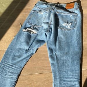 levis 501 skinny thrashed